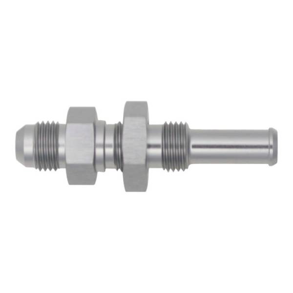 DeatschWerks - DeatschWerks 6AN Male Flare to Straight 3/8in Single Hose Barb - Anodized DW Titanium - 6-02-0734