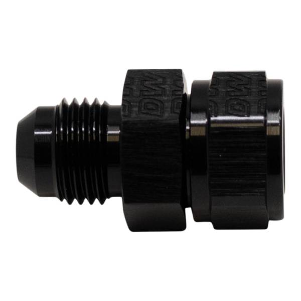 DeatschWerks - DeatschWerks 6AN Male Flare to Fuel Pump Outlet Barb Adapter - Anodized Matte Black - 6-02-0735-B