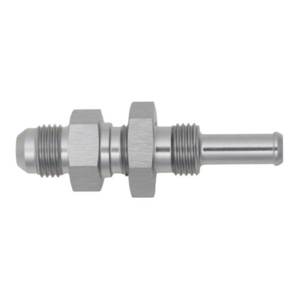 DeatschWerks - DeatschWerks 6AN Male Flare to Straight 5/16in Single Hose Barb - Anodized DW Titanium - 6-02-0739