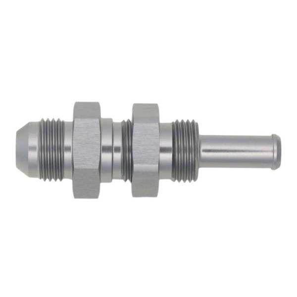 DeatschWerks - DeatschWerks 8AN Male Flare to Straight 3/8in Single Hose Barb - Anodized DW Titanium - 6-02-0740