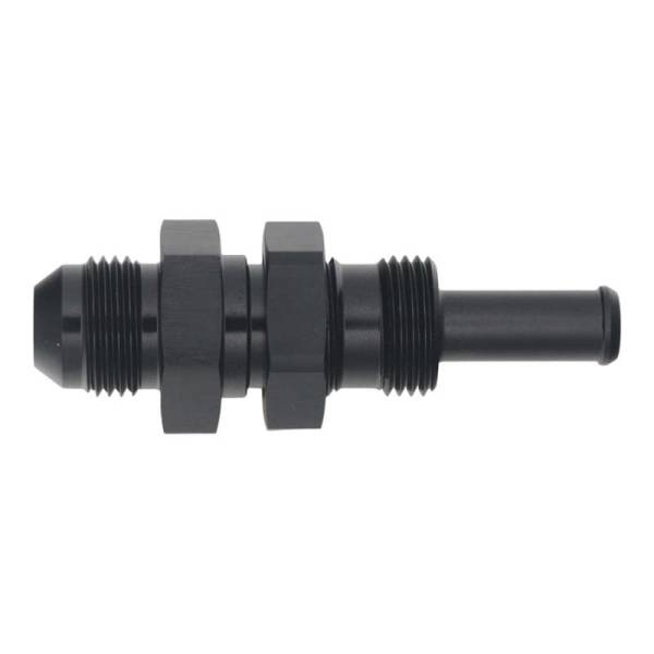 DeatschWerks - DeatschWerks 8AN Male Flare to Straight 3/8in Single Hose Barb - Anodized Matte Black - 6-02-0740-B