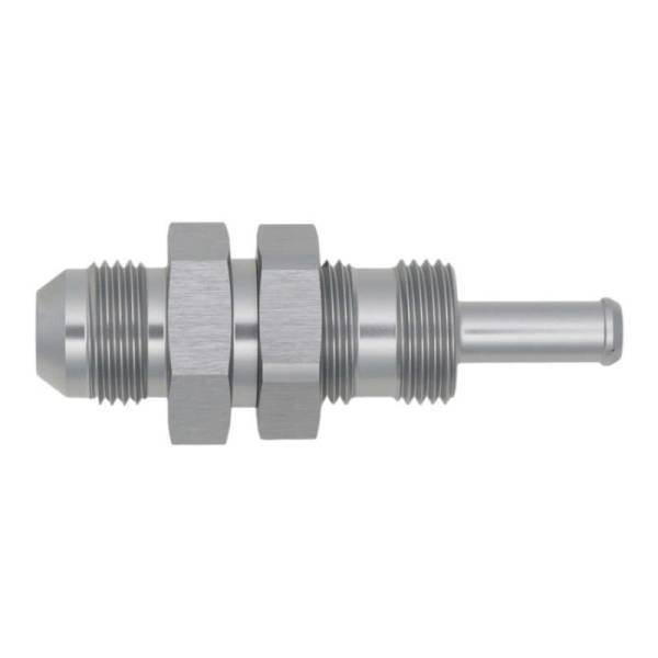 DeatschWerks - DeatschWerks 8AN Male Flare to Straight 5/16in Single Hose Barb - Anodized DW Titanium - 6-02-0743