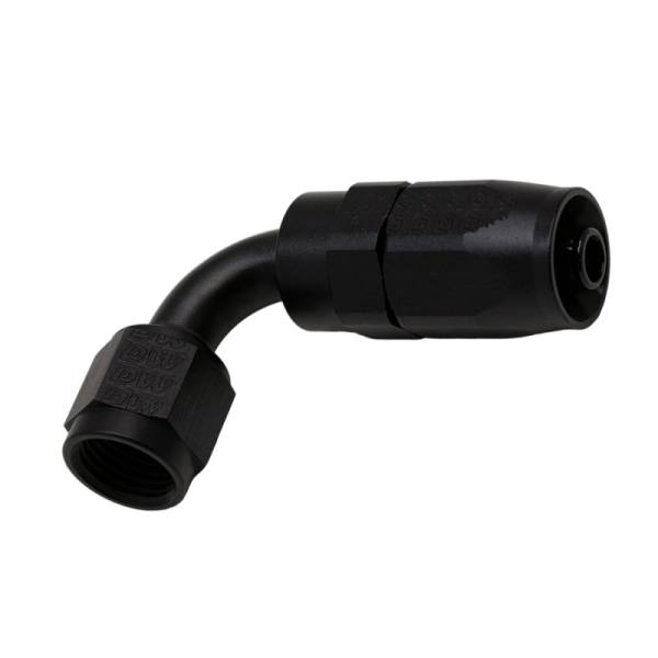 DeatschWerks - DeatschWerks 6AN Female Swivel 90-Degree Hose End CPE - Anodized Matte Black - 6-02-0803-B