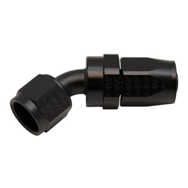DeatschWerks - DeatschWerks 8AN Female Swivel 45-Degree Hose End CPE - Anodized Matte Black - 6-02-0806-B