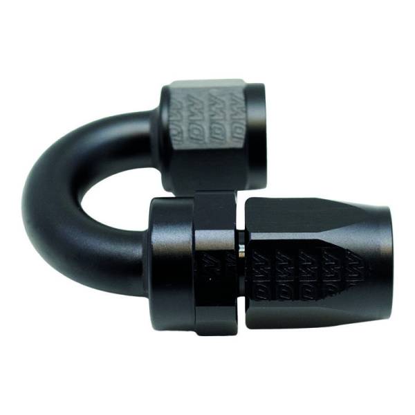 DeatschWerks - DeatschWerks 8AN Female Swivel 180-Degree Hose End CPE - Anodized Matte Black - 6-02-0808-B
