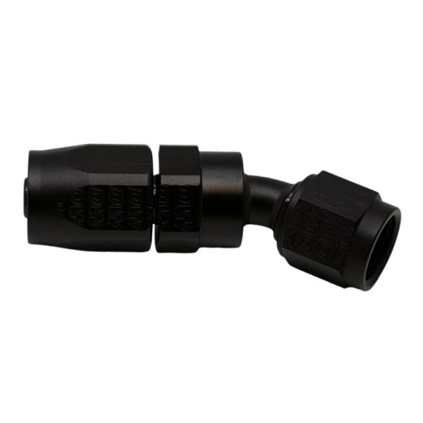DeatschWerks - DeatschWerks 6 AN Female Flare Swivel 30-Degree Hose End CPE - Anodized Matte Black - 6-02-0818-B