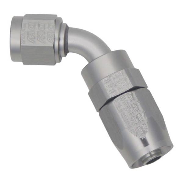 DeatschWerks - DeatschWerks 6AN Female Flare Swivel 60-Degree Hose End CPE Anodized DW Titanium - 6-02-0819