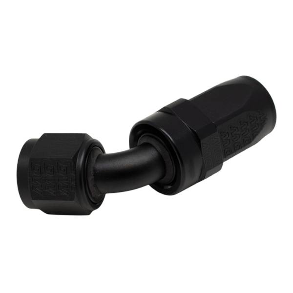DeatschWerks - DeatschWerks 8 AN Female Flare Swivel 60-Degree Hose End CPE - Anodized Matte Black - 6-02-0822-B