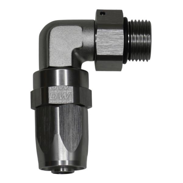 DeatschWerks - DeatschWerks 8AN ORB Female Swivel 90-Degree Hose End CPE - Anodized DW Titanium - 6-02-0828