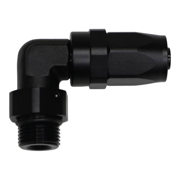 DeatschWerks - DeatschWerks 8AN ORB Female Swivel 90-Degree Hose End CPE - Anodized Matte Black - 6-02-0828-B