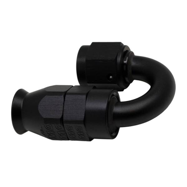 DeatschWerks - DeatschWerks 6AN Female Swivel 180-Degree Hose End PTFE (Incl Olive Insert) - Anodized Matte Black - 6-02-0853-B