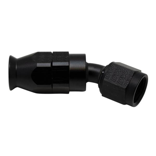 DeatschWerks - DeatschWerks 6 AN Female Flare Swivel 30-Degree Hose End PTFE - Anodized Matte Black - 6-02-0870-B