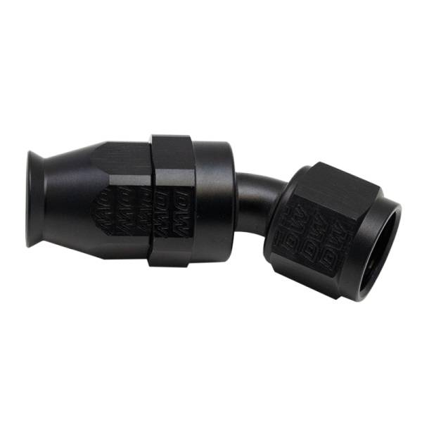 DeatschWerks - DeatschWerks 8 AN Female Flare Swivel 30-Degree Hose End PTFE - Anodized Matte Black - 6-02-0873-B