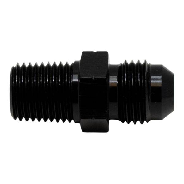 DeatschWerks - DeatschWerks 6AN Male Flare to 1/4in Male NPT Adapter - Anodized Matte Black - 6-02-0901-B