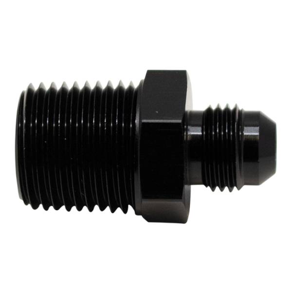 DeatschWerks - DeatschWerks 6AN Male Flare to 1/2in Male NPT Adapter - Anodized Matte Black - 6-02-0903-B