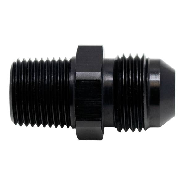 DeatschWerks - DeatschWerks 8AN Male Flare to 3/8in Male NPT Adapter - Anodized Matte Black - 6-02-0905-B