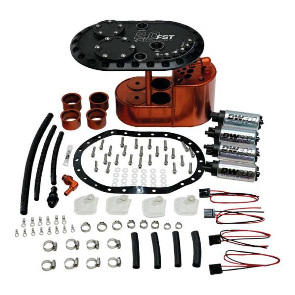 DeatschWerks - Deatschwerks 2.0L Staged Fuel Cell Surge Tank (Includes 4 DW300 Fuel Pumps) - 6-301-20FST
