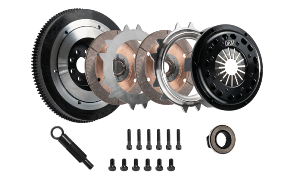 DKM Clutch - DKM Clutch VW Corrado/Golf/GTI (1.8T) Ceramic Twin Disc MR Clutch w/Flywheel (650 ft/lbs Torque) - MR-034-041