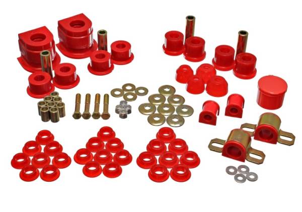 Energy Suspension - Energy Suspension 86-91 Mazda RX7 Red Hyper-Flex Master Bushing Set - 11.18101R