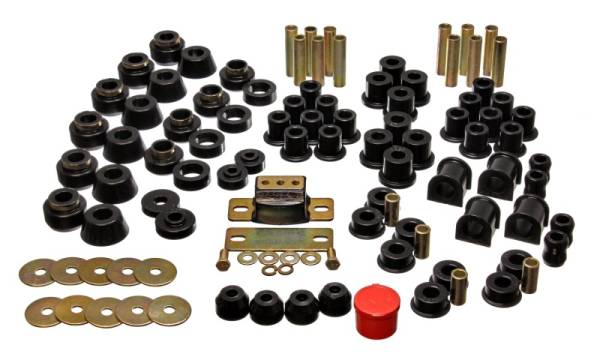 Energy Suspension - Energy Suspension 87-95 Jeep Wrangler YJ Black Hyper-Flex Master Bushing Set - 2.18101G