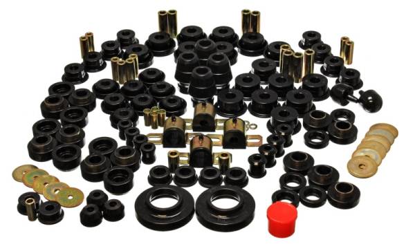 Energy Suspension - Energy Suspension 97-06 Jeep Wrangler TJ Black Hyper-Flex Master Bushing Set - 2.18107G