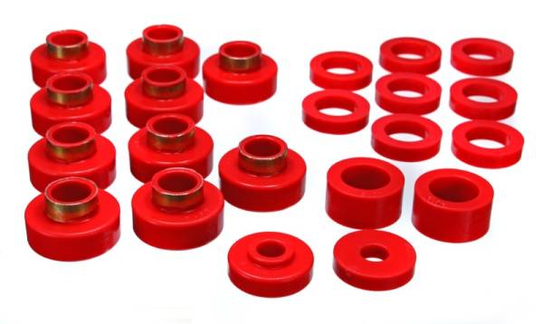 Energy Suspension - Energy Suspension Cj5-7 Body Mounts - Red - 2.4102R