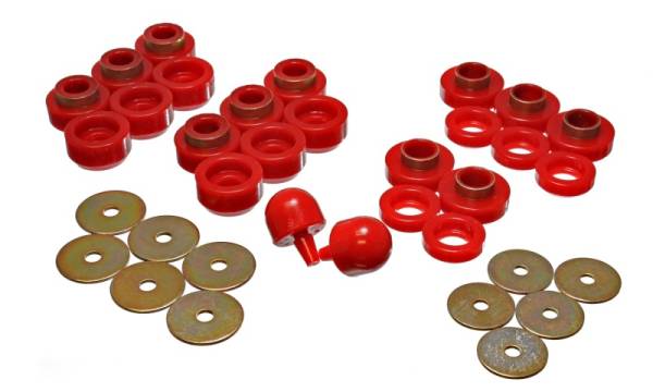 Energy Suspension - Energy Suspension 97-06 Jeep Wrangler YJ & TJ Red Body(cab) Mount Set - 2.4107R