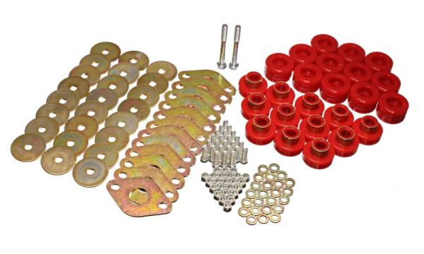 Energy Suspension - Energy Suspension Body Mount Set W/Hardware - Red - 2.4109R
