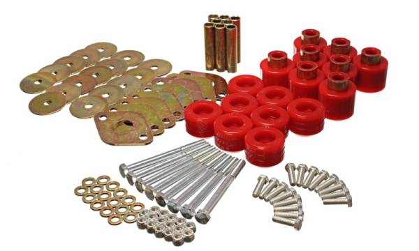 Energy Suspension - Energy Suspension Body Mount Set 1in Lift W/Hardware  - Red - 2.4112R