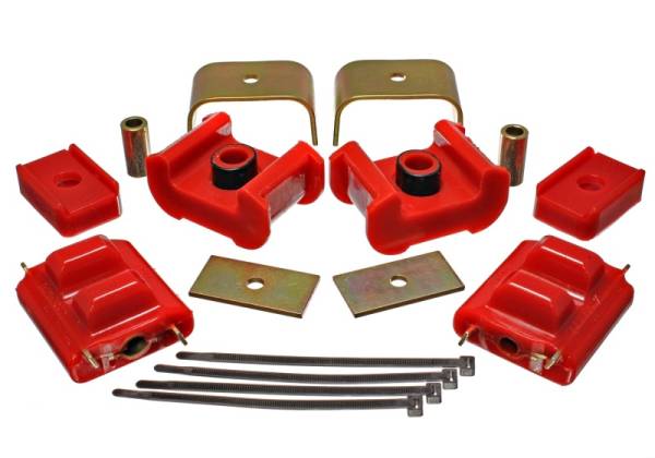 Energy Suspension - Energy Suspension 73-84 K5 Blazer 4WD Fullsize Red Complete Motor&Trans Mount Set Zinc Finish - 3.1124R