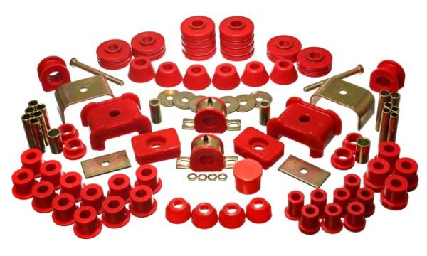 Energy Suspension - Energy Suspension 73-80 Chev/GMC 4WD w/Aftermarket Front Springs Red Hyper-Flex Master Bushing Set - 3.18105R