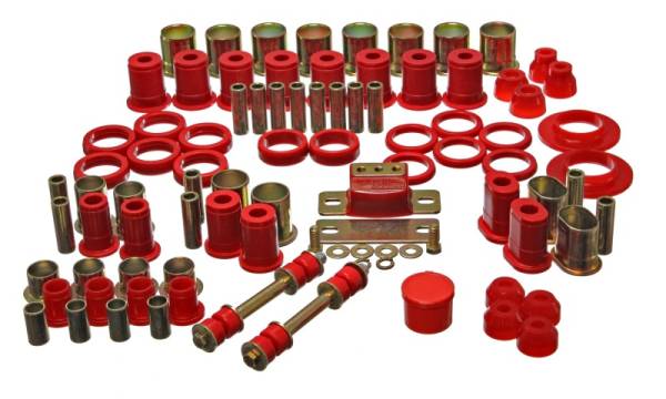 Energy Suspension - Energy Suspension 66-72 Oldsmobile Cutlass/442/F-85/Europa Red Hyper-flex Master Bushing Set - 3.18112R