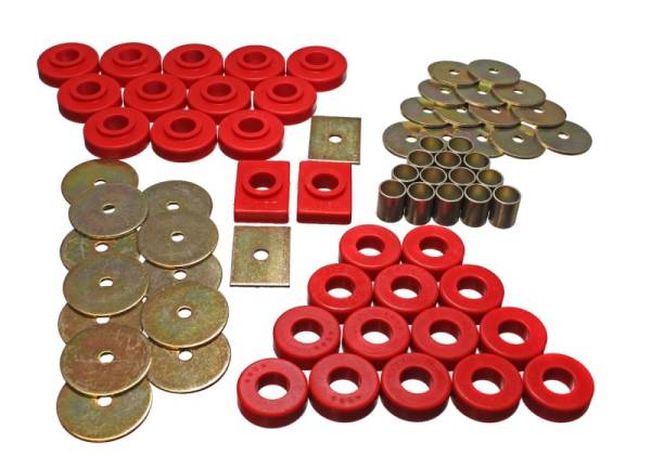 Energy Suspension - Energy Suspension 55-57 Chevy Full Size (Belair/Caprice/Impala) Red Body Mount Set - 3.4106R