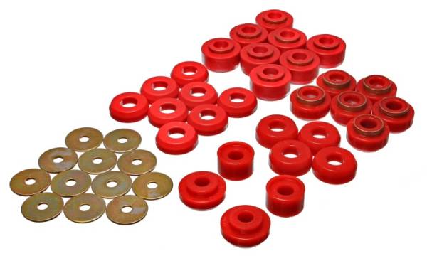 Energy Suspension - Energy Suspension Chevrolet 4 door Red Body Mounts (Recommended for Police/Taxi/Race) - 3.4136R