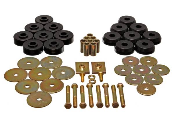 Energy Suspension - Energy Suspension Body Mount Set Exc. Cconvertible - Black - 3.4166G