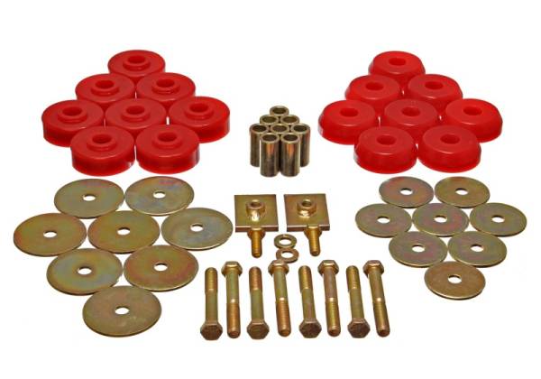 Energy Suspension - Energy Suspension Body Mount Set Exc. Cconvertible - Red - 3.4166R