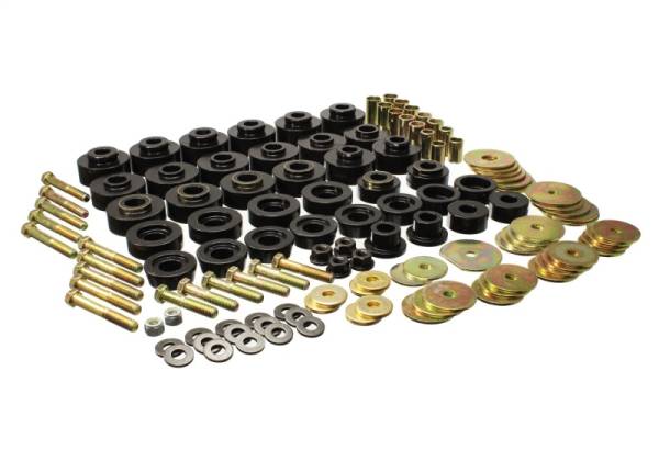 Energy Suspension - Energy Suspension 65-67 Chevrolet Biscayne/Bel Air/Caprice/Impala Body Mount Set w/ Hardware - Black - 3.4172G