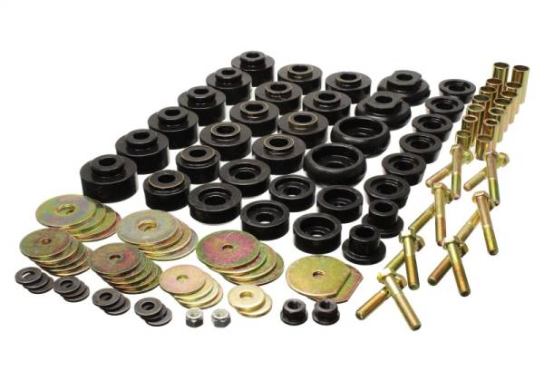 Energy Suspension - Energy Suspension 68-70 Chevrolet Biscayne/Bel Air/Caprice/Impala Body Mount Set w/ Hardware - Black - 3.4173G