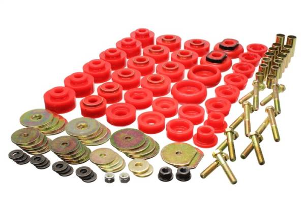 Energy Suspension - Energy Suspension 68-70 Chevrolet Biscayne/Bel Air/Caprice/Impala Body Mount Set w/ Hardware - Red - 3.4173R