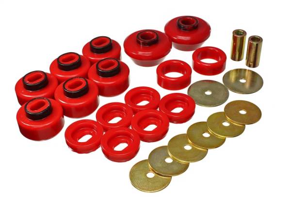 Energy Suspension - Energy Suspension 07-13 Chevrolet Silverado 1500/GMC Sierra 1500 4WD Body Mount Bushing Set - Red - 3.4175R