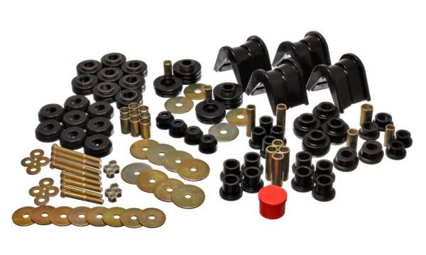 Energy Suspension - Energy Suspension 66-77 Ford Bronco 4WD (w/ 2 Deg C-Bushings) Black Hyper-Flex Master Bushing Set - 4.18104G