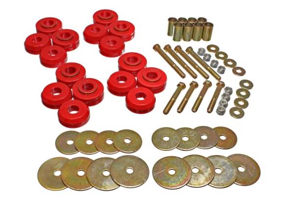 Energy Suspension - Energy Suspension Bronco Body Mnt W/Hardware - Red - 4.4110R