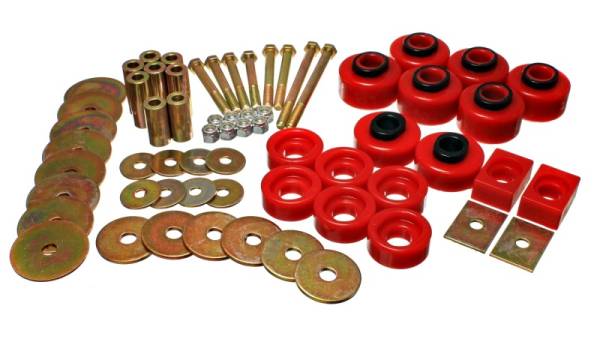 Energy Suspension - Energy Suspension Body Mnt 2/4 Wd Super Crew - Red - 4.4115R