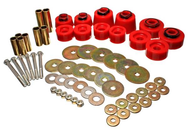 Energy Suspension - Energy Suspension Body Mount Set - Std. & Extra Cab - Red - 4.4117R
