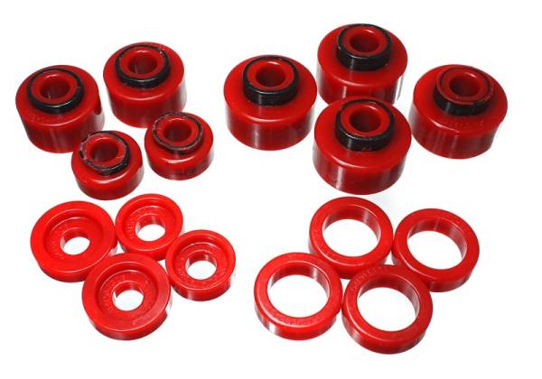 Energy Suspension - Energy Suspension 99-07 Ford F-250/F-350 SD 2/4WD Crew Cab Body Mount Set - Red - 4.4120R