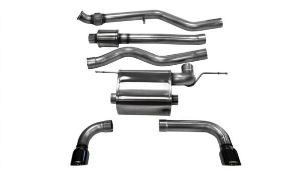 CORSA Performance - Corsa 2012-2017 BMW 335i Sedan RWD F30 3in Black Touring Dual Rear Single 3.5in Tip Cat-Back Exhaust - 14937BLK