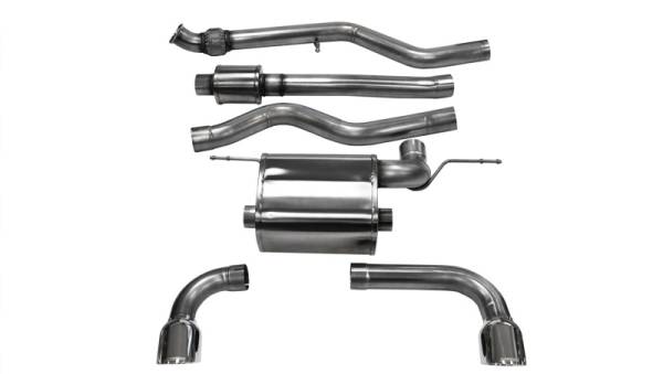 CORSA Performance - Corsa 12-14 BMW 335i Sedan AWD F30 3in Polished Touring Dual Rear Single 3.5in Tip Cat-Back - 14938