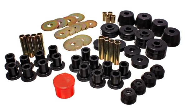 Energy Suspension - Energy Suspension 72-85 Dodge/Plymouth 1/2 & 3/4 Ton S/C Pickup Black Hyper-Flex Master Bushing Set - 5.18102G