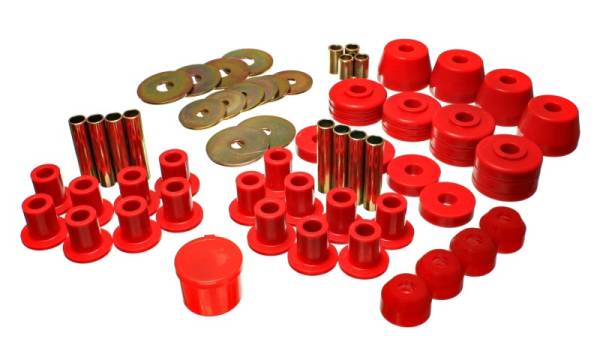 Energy Suspension - Energy Suspension 72-85 Dodge/Plymouth 1/2 & 3/4 Ton S/C Pickup Red Hyper-Flex Master Bushing Set - 5.18102R