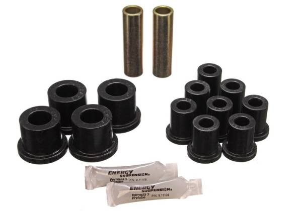 Energy Suspension - Energy Suspension 70-72 Dodge Charger (w/ 1-1/2in Main Eye) Black Rear Leaf Spring Bushing Set - 5.2104G